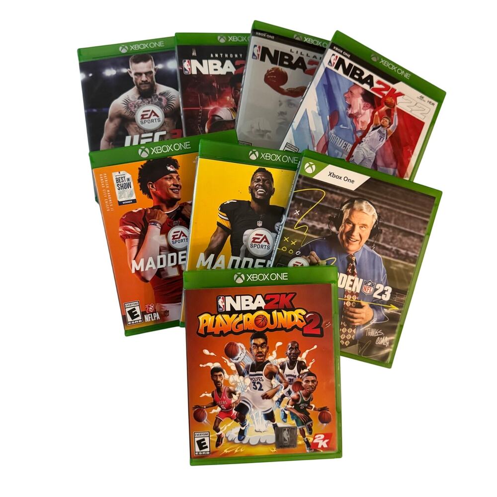 XBOX ONE Game Lot 8 Video Sport Games NBA 2K Madden UFC NBA 2K Playgrrounds2